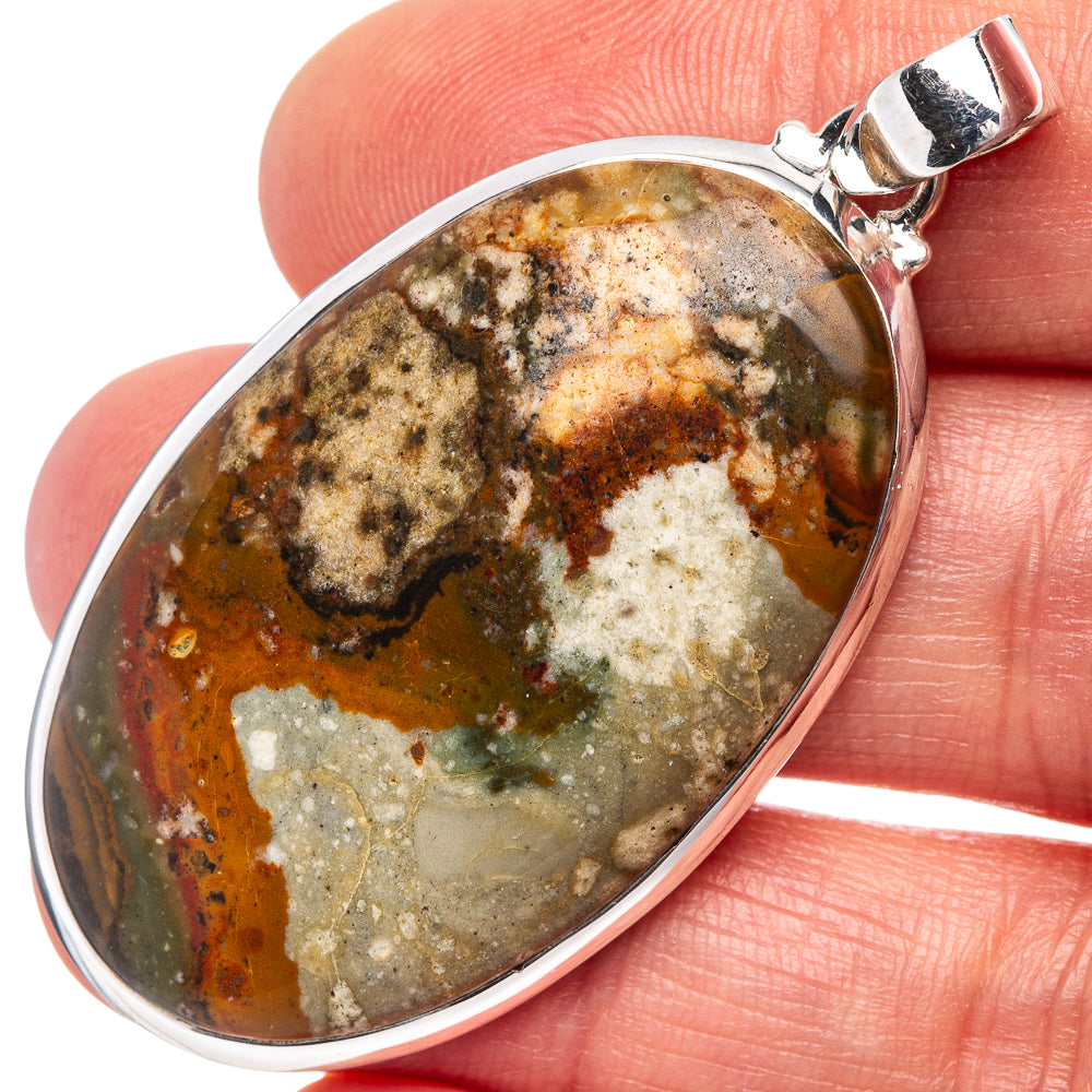Rocky Butte Jasper Pendant 2 1/8" (.925 Sterling Silver)