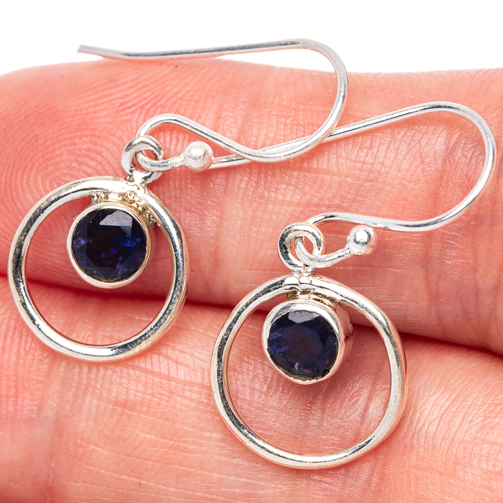 Faceted Tanzanite EarDainty Rings 1 1/8" (925 Sterling Silver) E433137