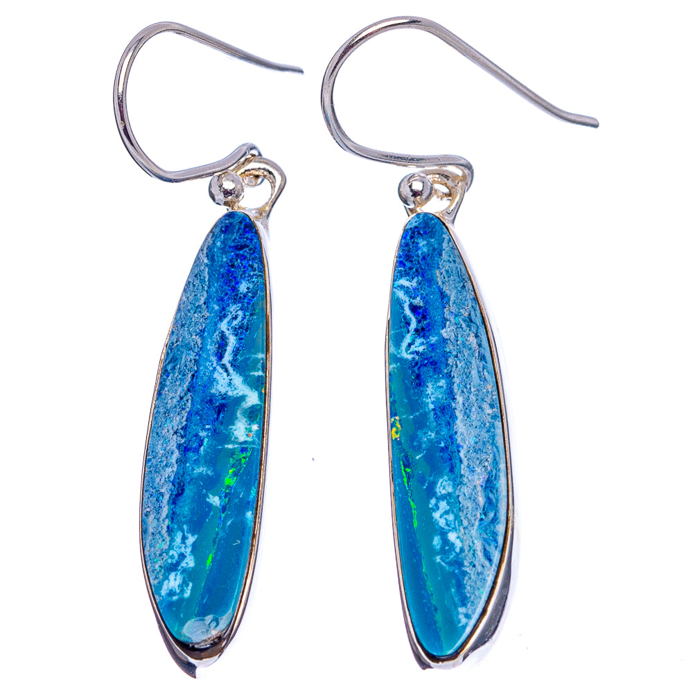 Rare Doublet Opal Earrings 1 5/8" (.925 Sterling Silver)