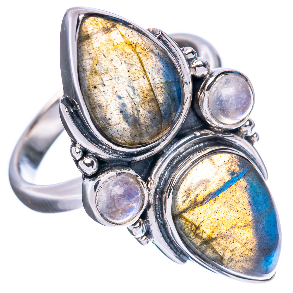 Premium Labradorite, Rainbow Moonstone 925 Sterling Silver Ring Size 6.5 Ana Co R3563