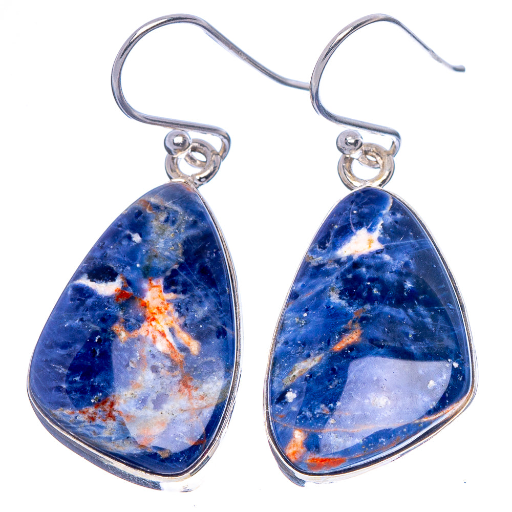 Sodalite Earrings 1 5/8" (925 Sterling Silver) E1868