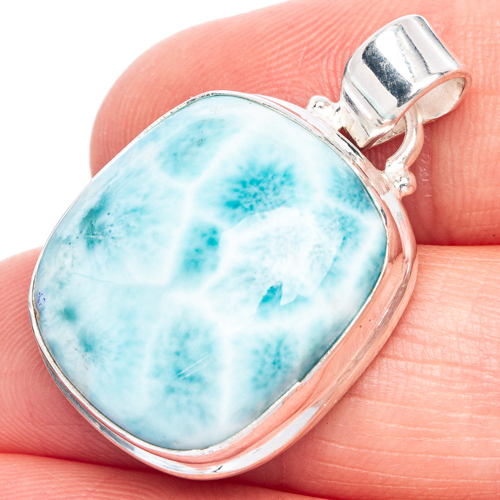 Larimar Pendant 1 1/4" (925 Sterling Silver) P40187