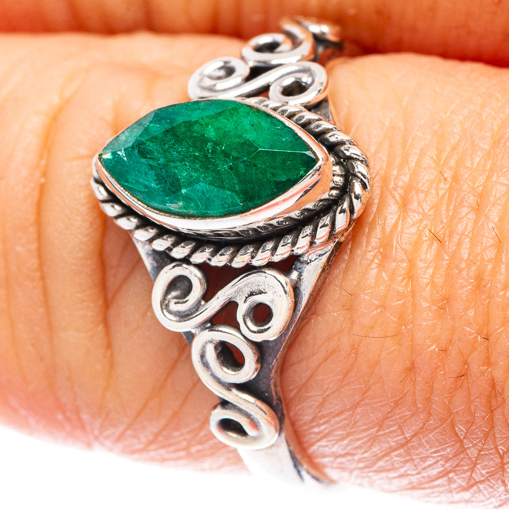 Green Sillimanite Dainty Ring Size 7.75 (925 Sterling Silver) R5781