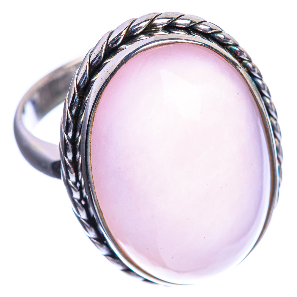 Rose Quartz 925 Sterling Silver Ring Size 9