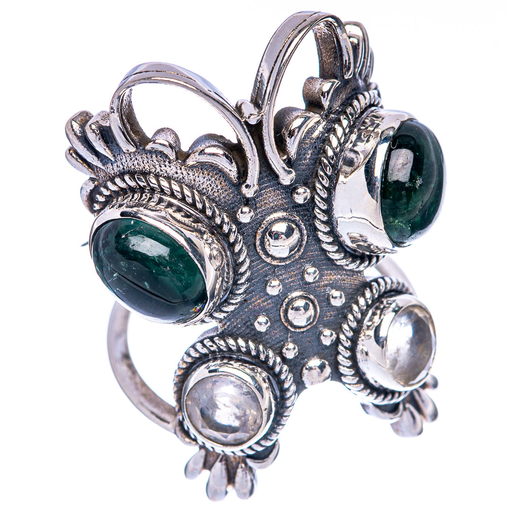 Large Green Onyx, White Quartz Ring Size 5.75 (925 Sterling Silver) R144686