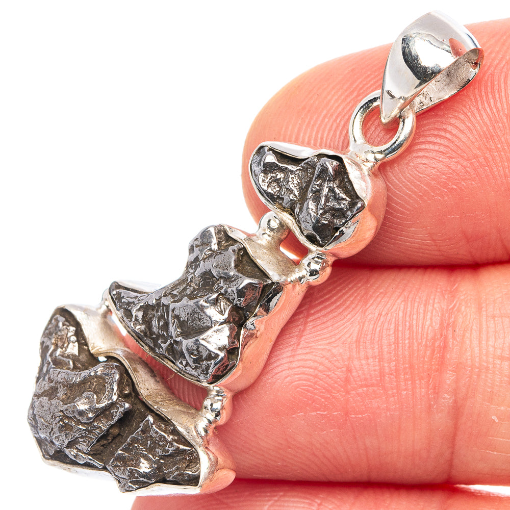 Rare Campo Del Cielo Meteorite Pendant 1 5/8" (.925 Sterling Silver)