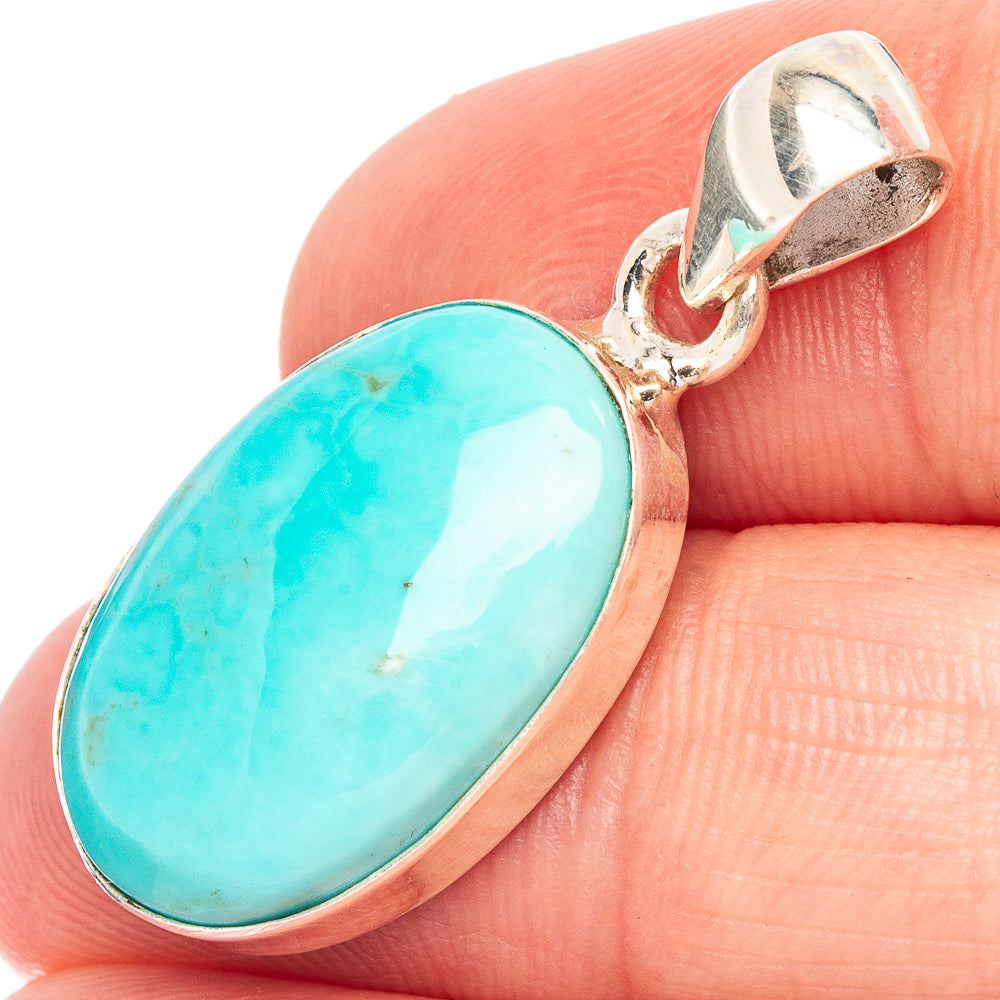 Rare Kingman Turquoise Pendant 1 1/4" (925 Sterling Silver) P44707