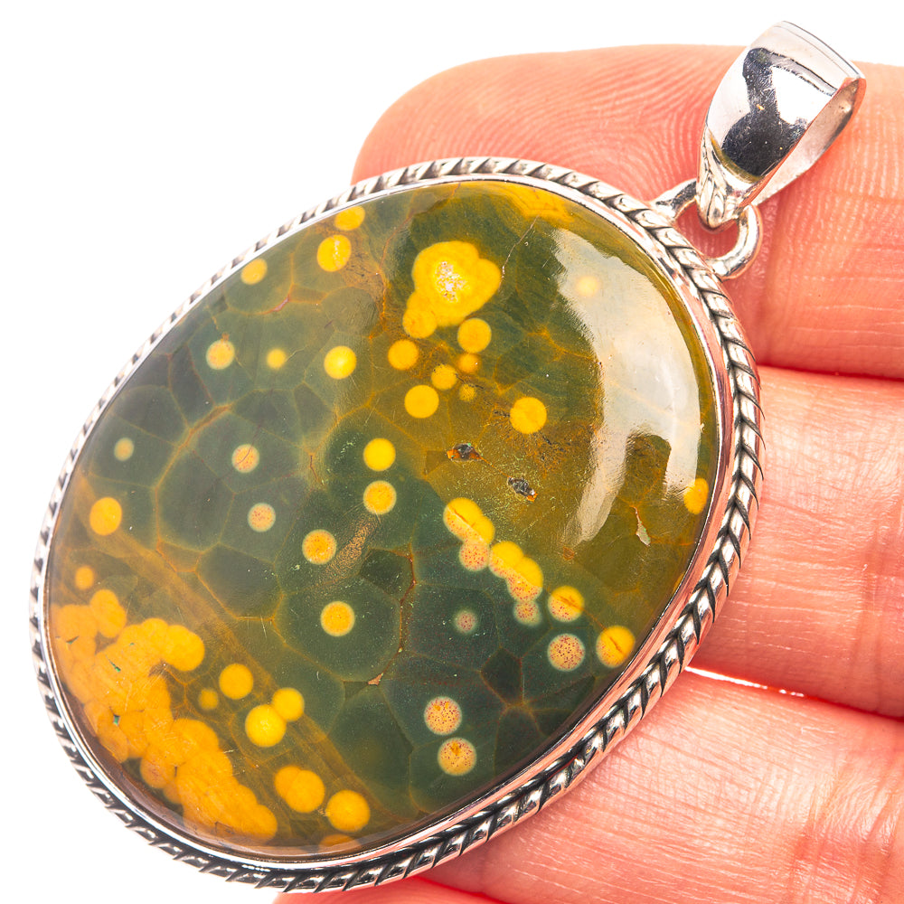 Ocean Jasper Pendant 2 1/8" (925 Sterling Silver) P38926