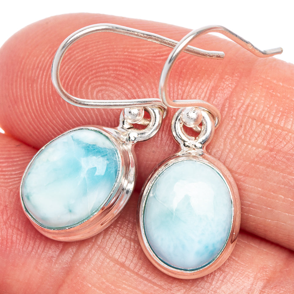 Larimar Earrings 1 1/8" (925 Sterling Silver) E1039
