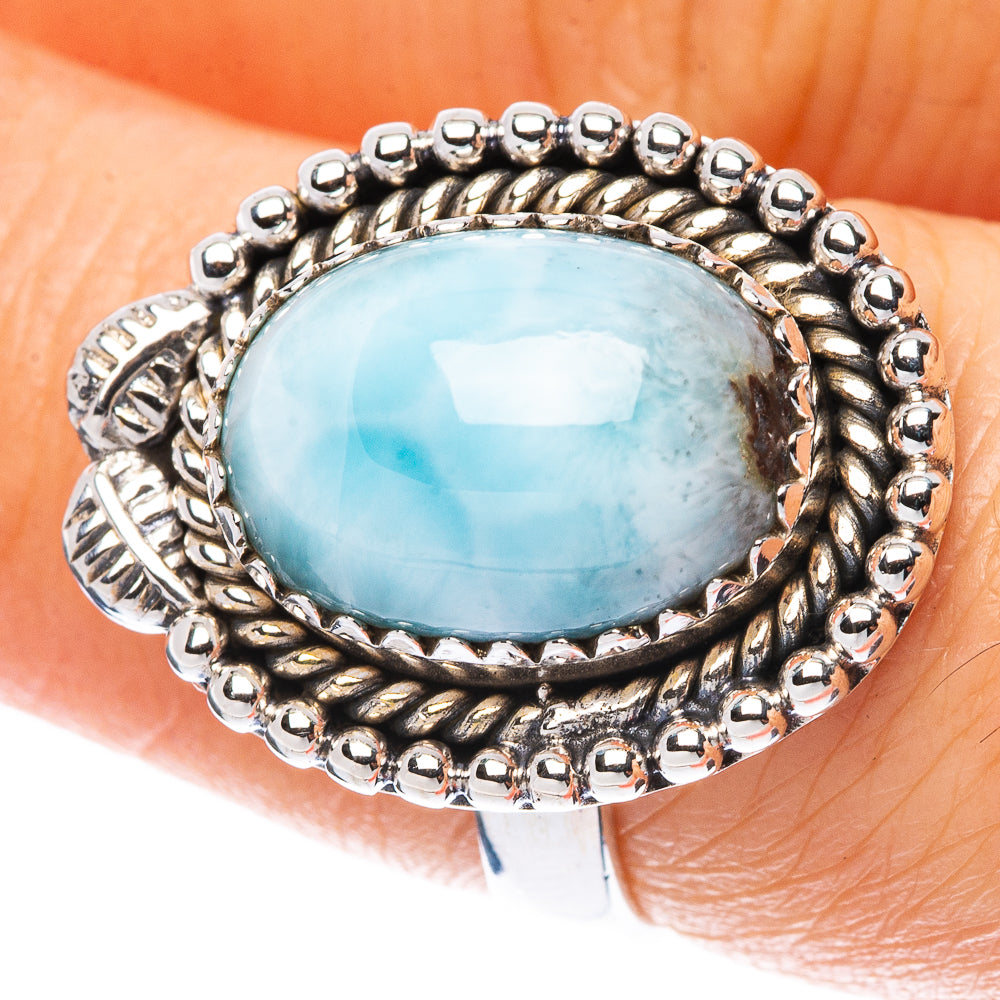 Larimar Ring Size 7.75 (925 Sterling Silver) R2285