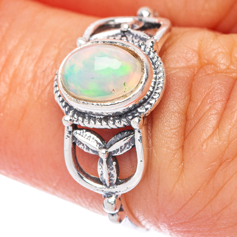Rare Ethiopian Opal Dainty Ring Size 6 (925 Sterling Silver) R145847