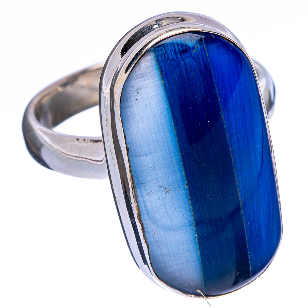 Blue Agate Ring Size 7.25 (925 Sterling Silver) R146714