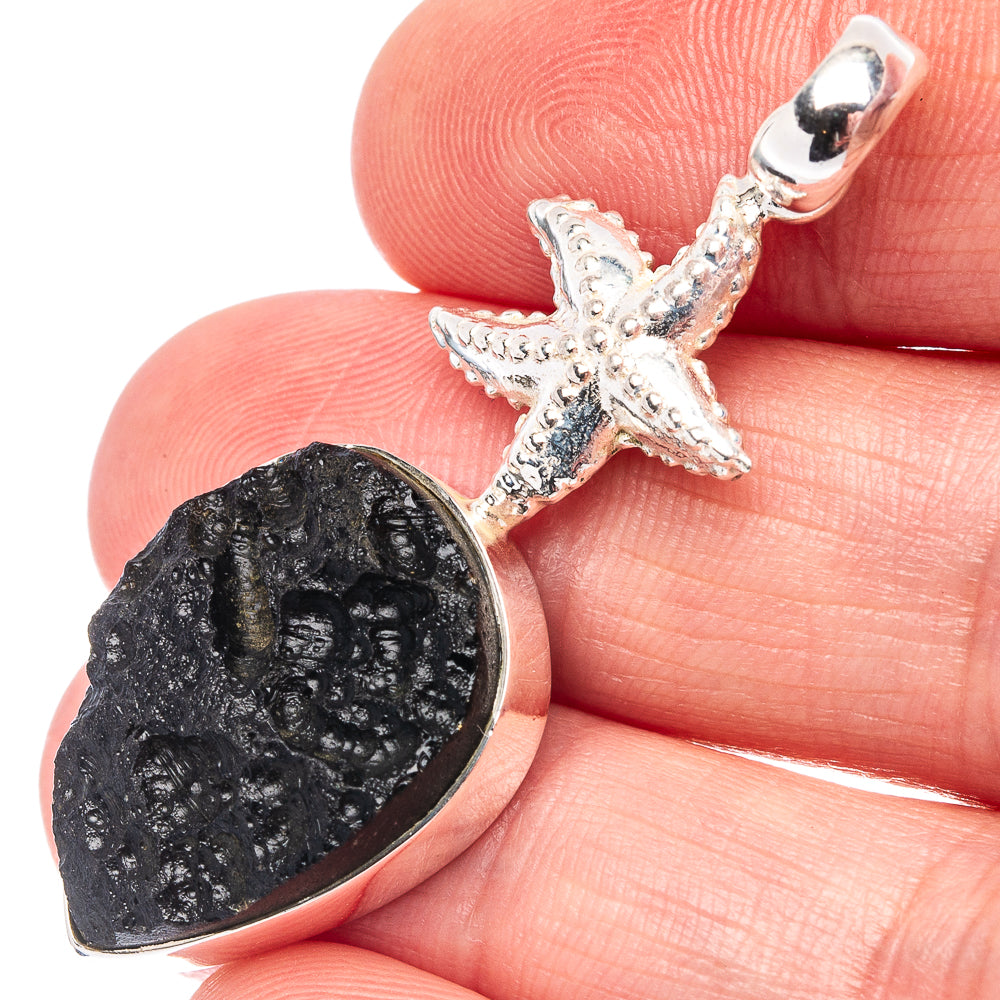 Tektite Seastar Pendant 1 7/8" (.925 Sterling Silver)
