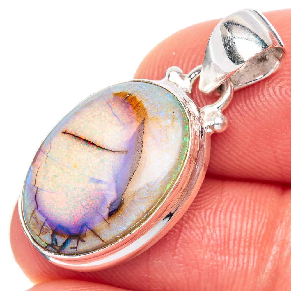 Rare Sterling Opal Pendant 1 1/8" (925 Sterling Silver) P41581