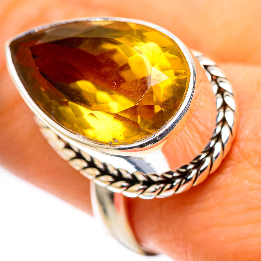 Large Faceted Citrine 925 Sterling Silver Ring Size 9 (925 Sterling Silver) RING139667