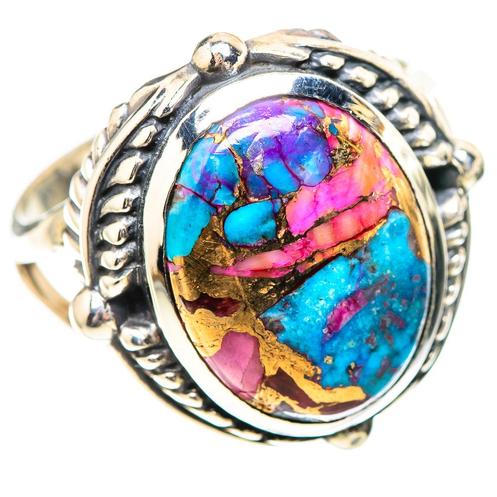Kingman Pink Dahlia Turquoise 925 Sterling Silver Ring Size 10 (925 Sterling Silver) RING139549