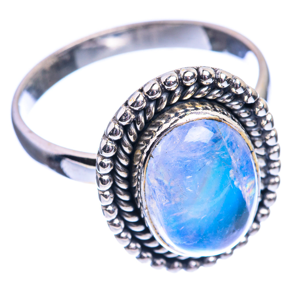 Rainbow Moonstone Ring Size 11.25 (925 Sterling Silver) R142279