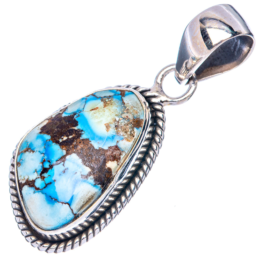 Rare Golden Hills Turquoise Pendant 1 3/8" (925 Sterling Silver) P42701