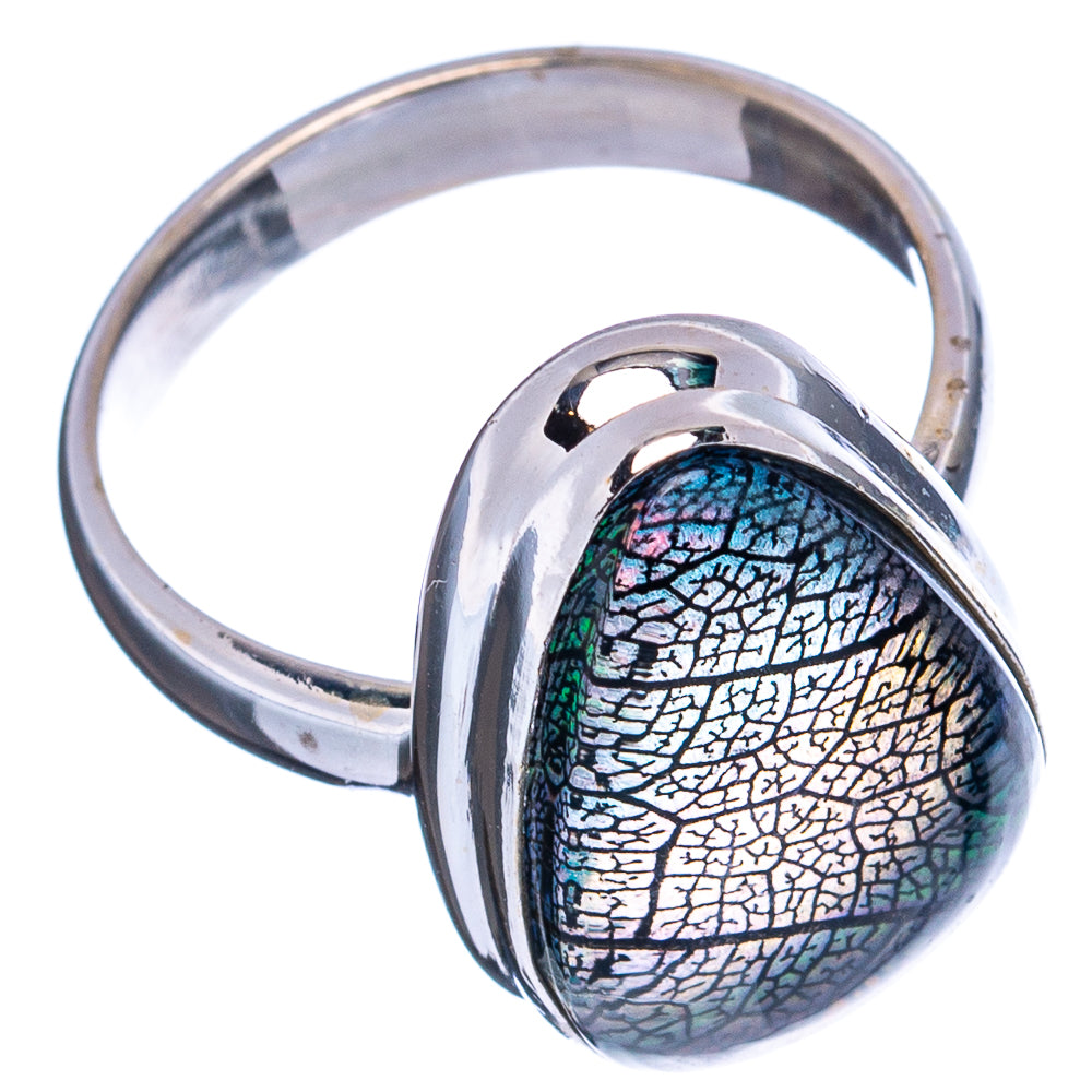 Rare Leaf Aurora Opal Ring Size 7 (.925 Sterling Silver)