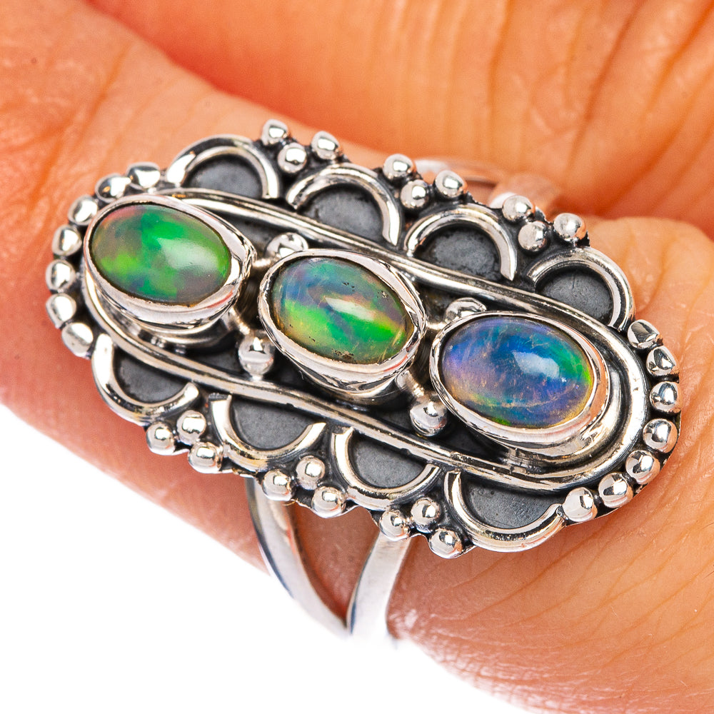 Rare Ethiopian Opal Ring Size 6.5 (925 Sterling Silver) R1317