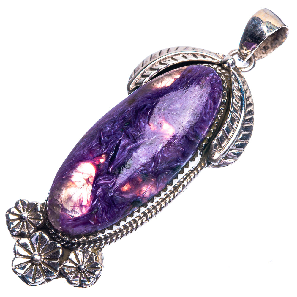 Charoite Pendant 2 1/4" (925 Sterling Silver) P39163