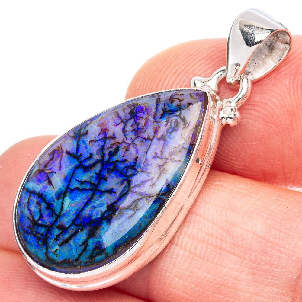 Rare Sterling Opal Pendant 1 3/8" (925 Sterling Silver) P41981