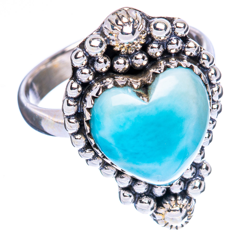 Larimar Heart Ring Size 8 (925 Sterling Silver) R2415