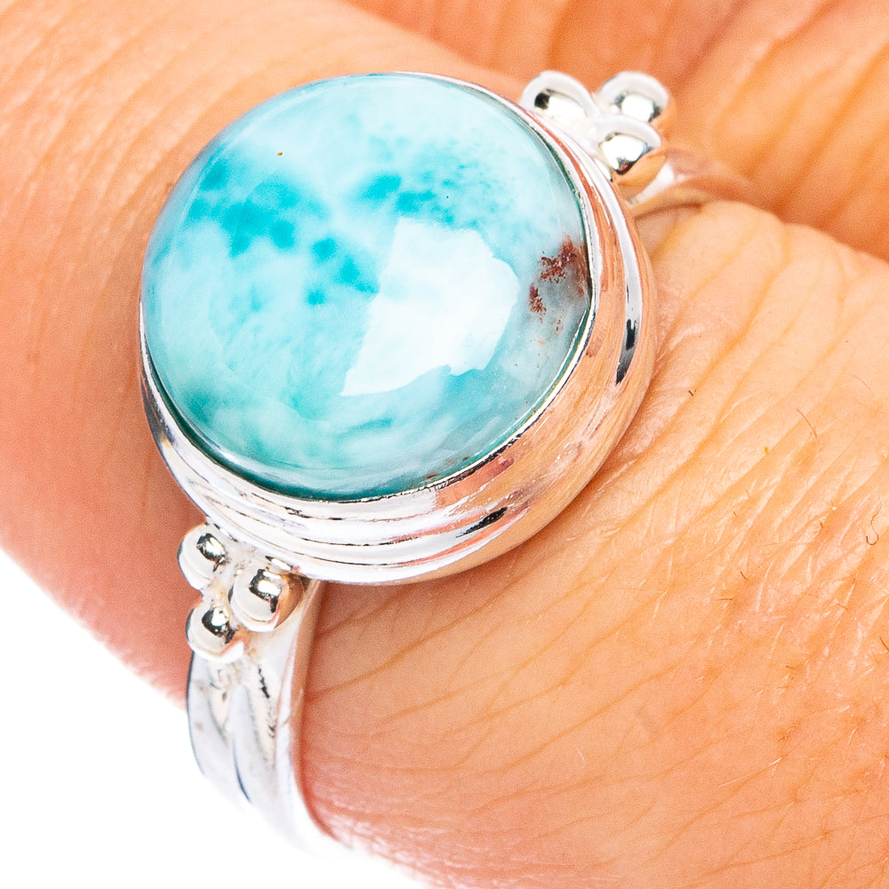 Rare Larimar Ring Size 8 (.925 Sterling Silver)