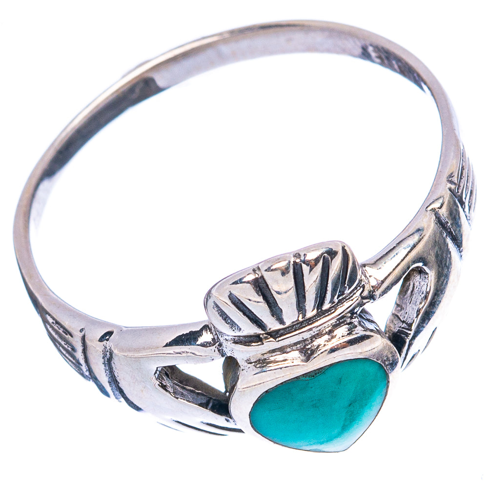 Rare Arizona Turquoise Heart Ring Size 8.75 (925 Sterling Silver) R4891