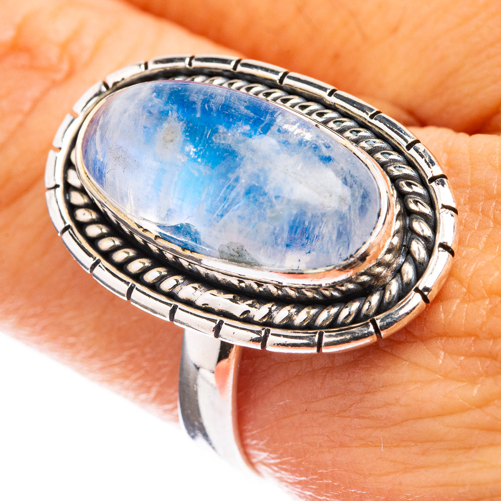 Rainbow Moonstone Ring Size 9.75 (925 Sterling Silver) R142802