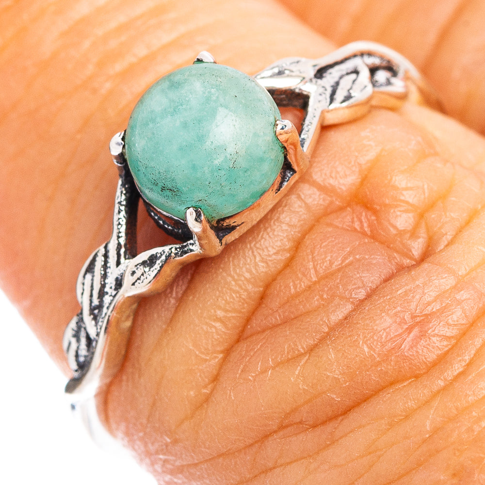 Amazonite Dainty Ring Size 6.75 (.925 Sterling Silver)