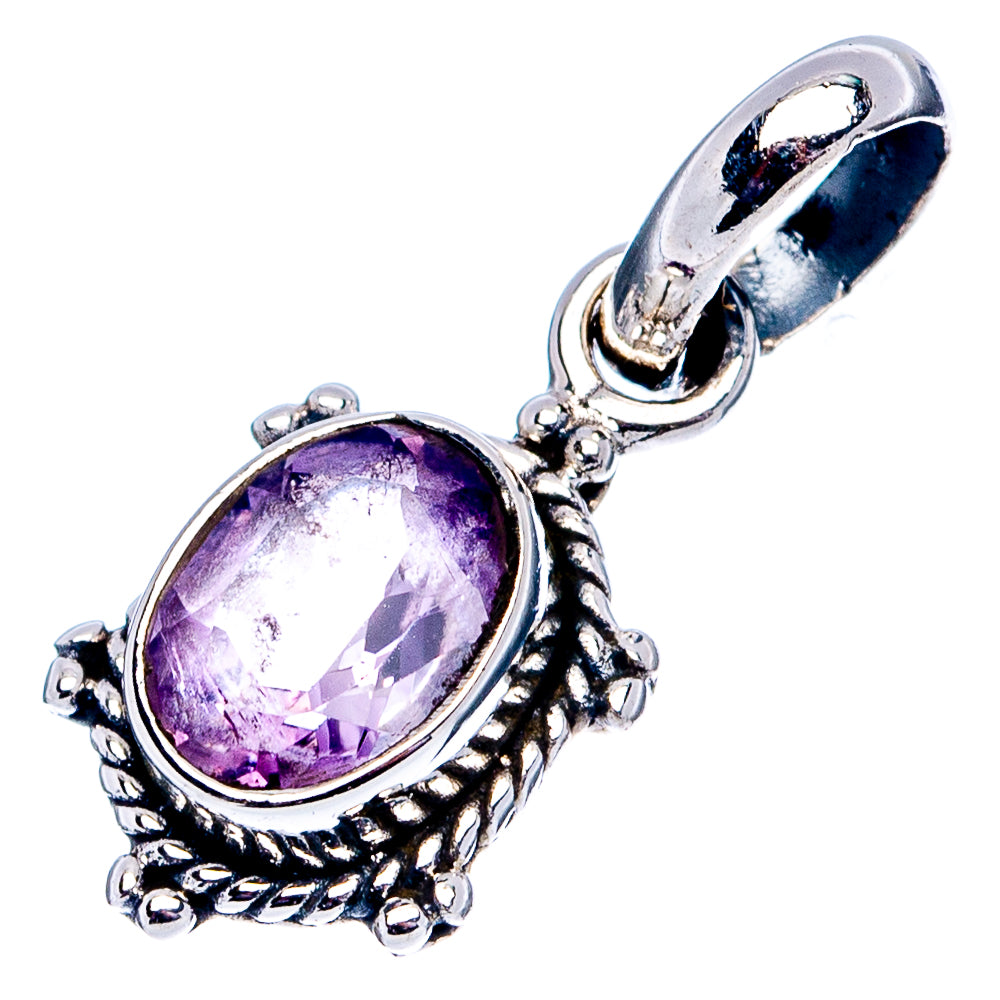Amethyst Dainty Pendant 7/8" (.925 Sterling Silver)