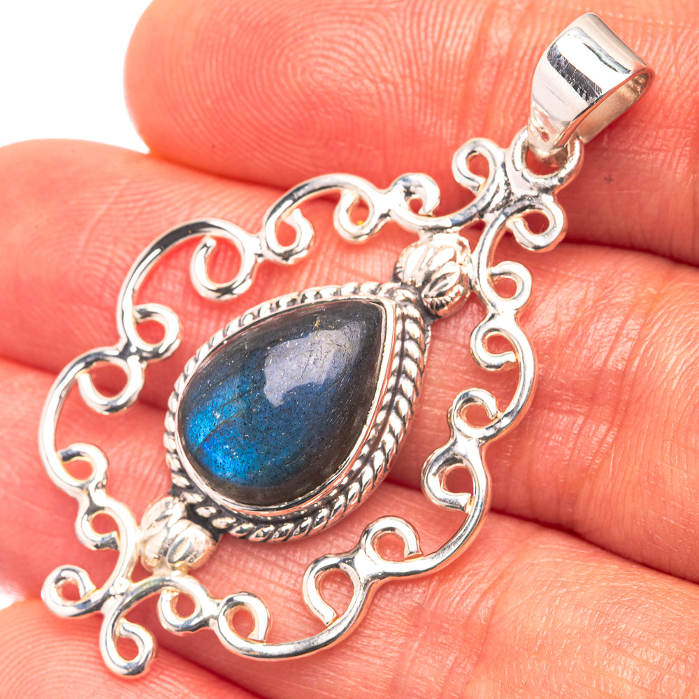 Premium Labradorite Pendant 1 3/4" (925 Sterling Silver) P38746