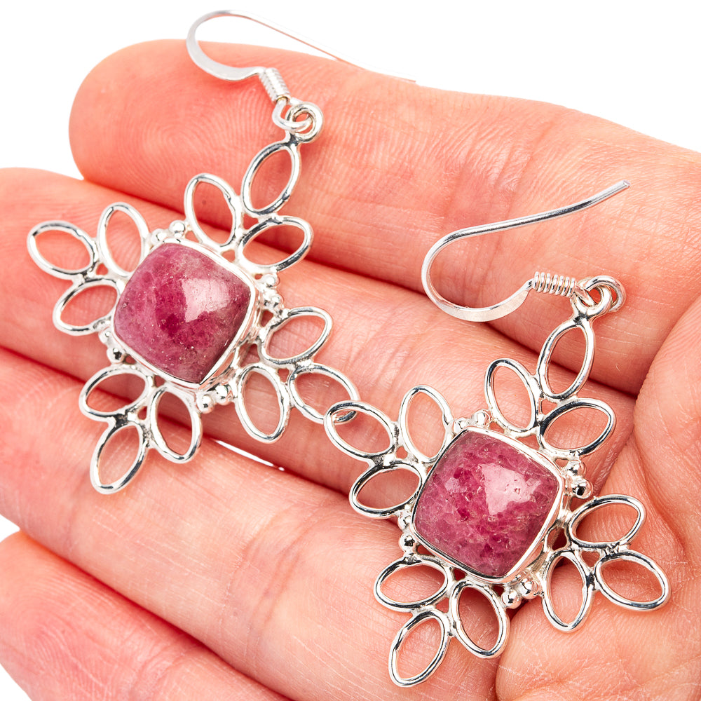 Premium Thulite  Earrings 1 7/8" (.925 Sterling Silver)