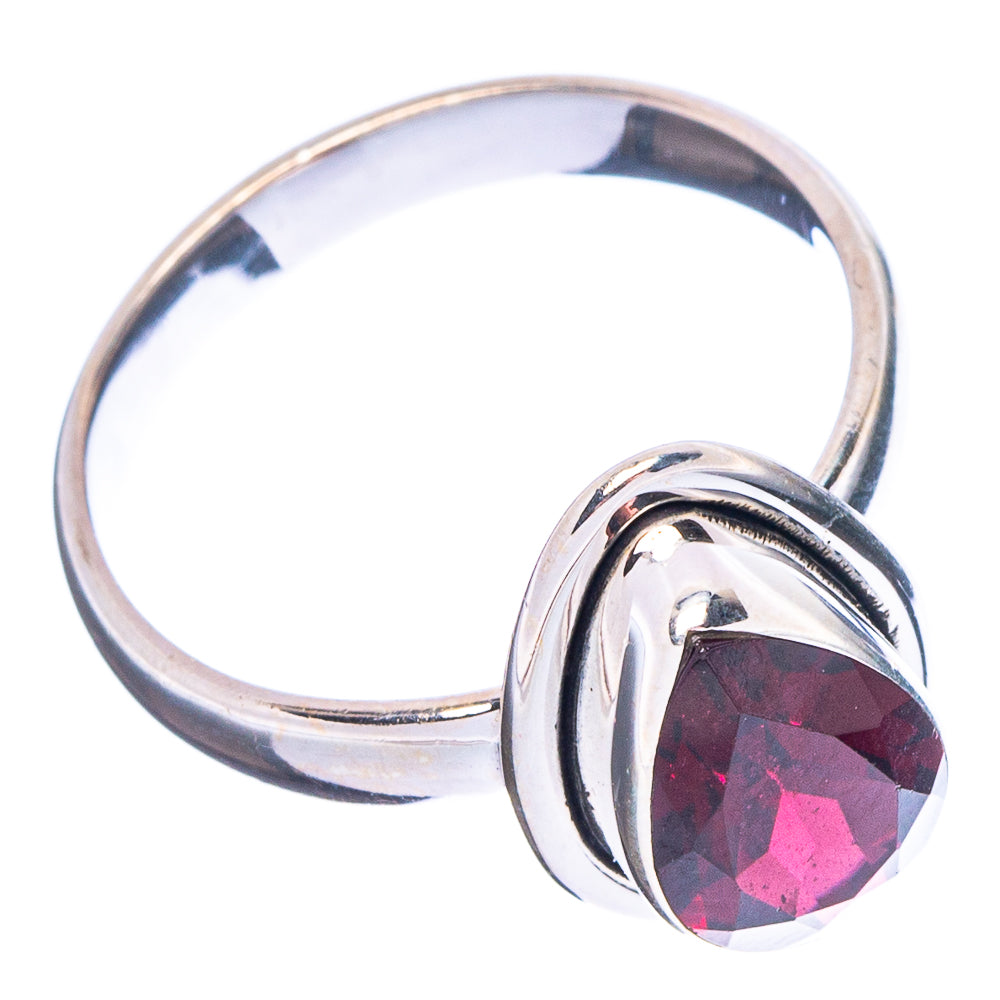 Faceted Garnet Ring Size 7 (.925 Sterling Silver)
