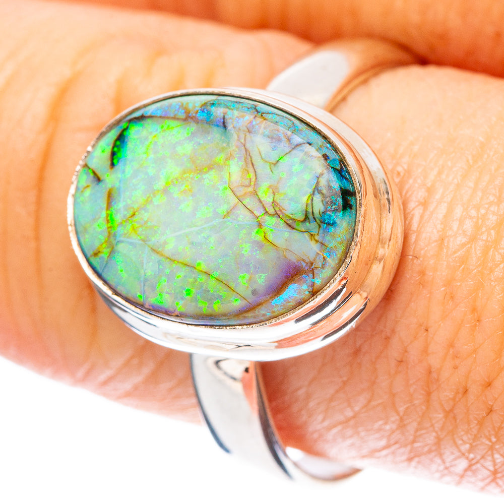 Rare Sterling Opal Ring Size 10 (925 Sterling Silver) R4353