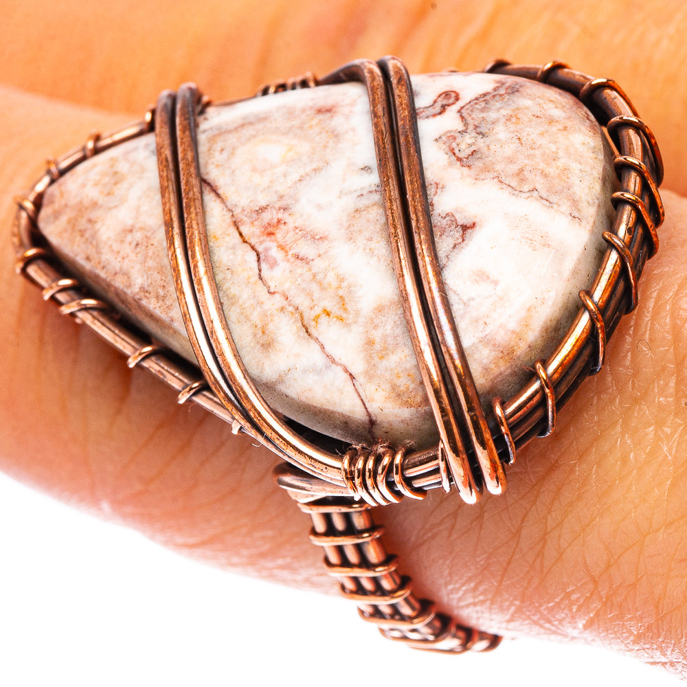 Rosetta Jasper Ring Size 7.5 (Oxidized Copper)