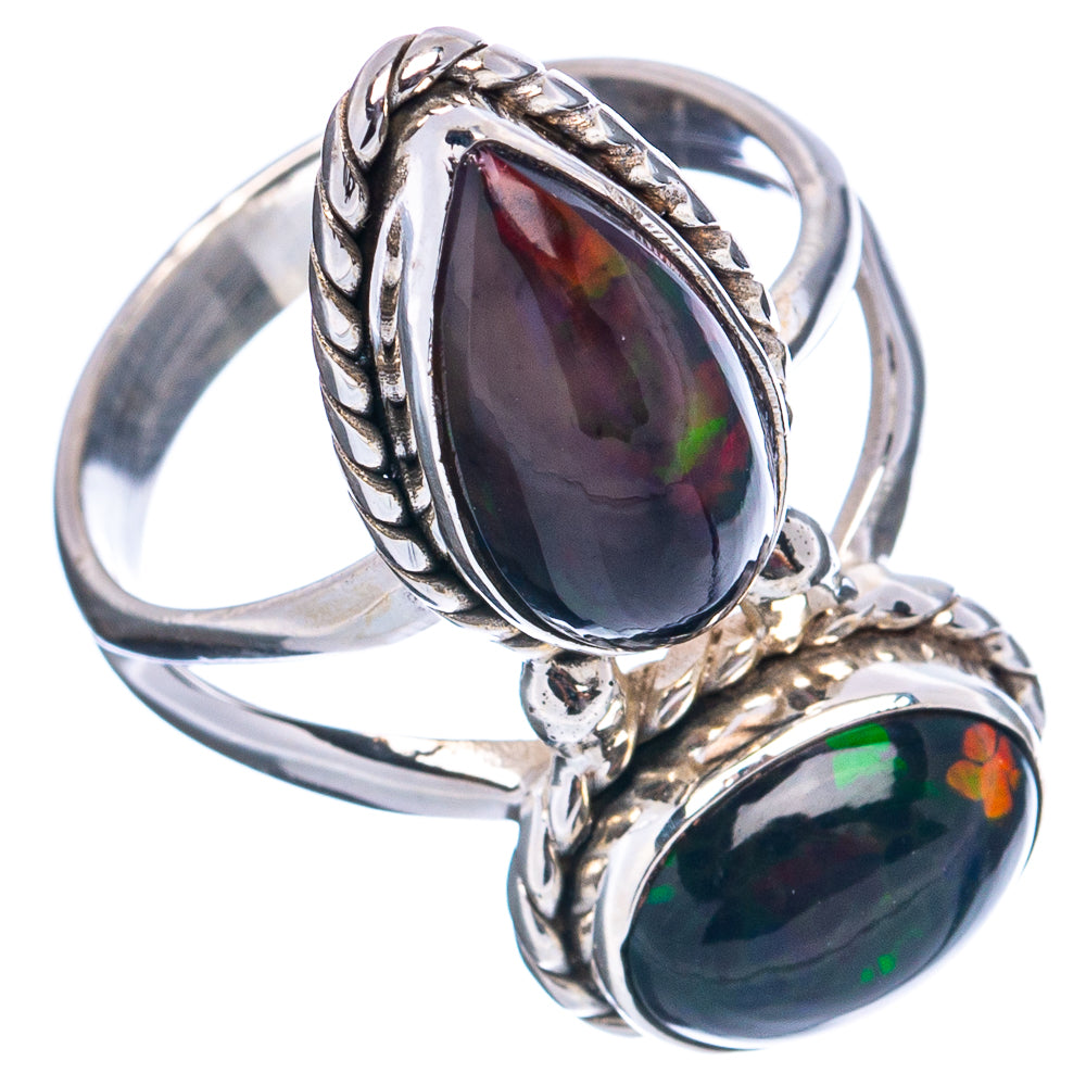 Premium Black Opal Ring Size 6.75 (.925 Sterling Silver)