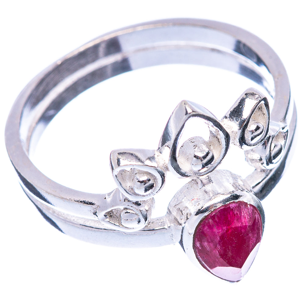Red Sillimnate Ring Size 7.75 (925 Sterling Silver) R5509