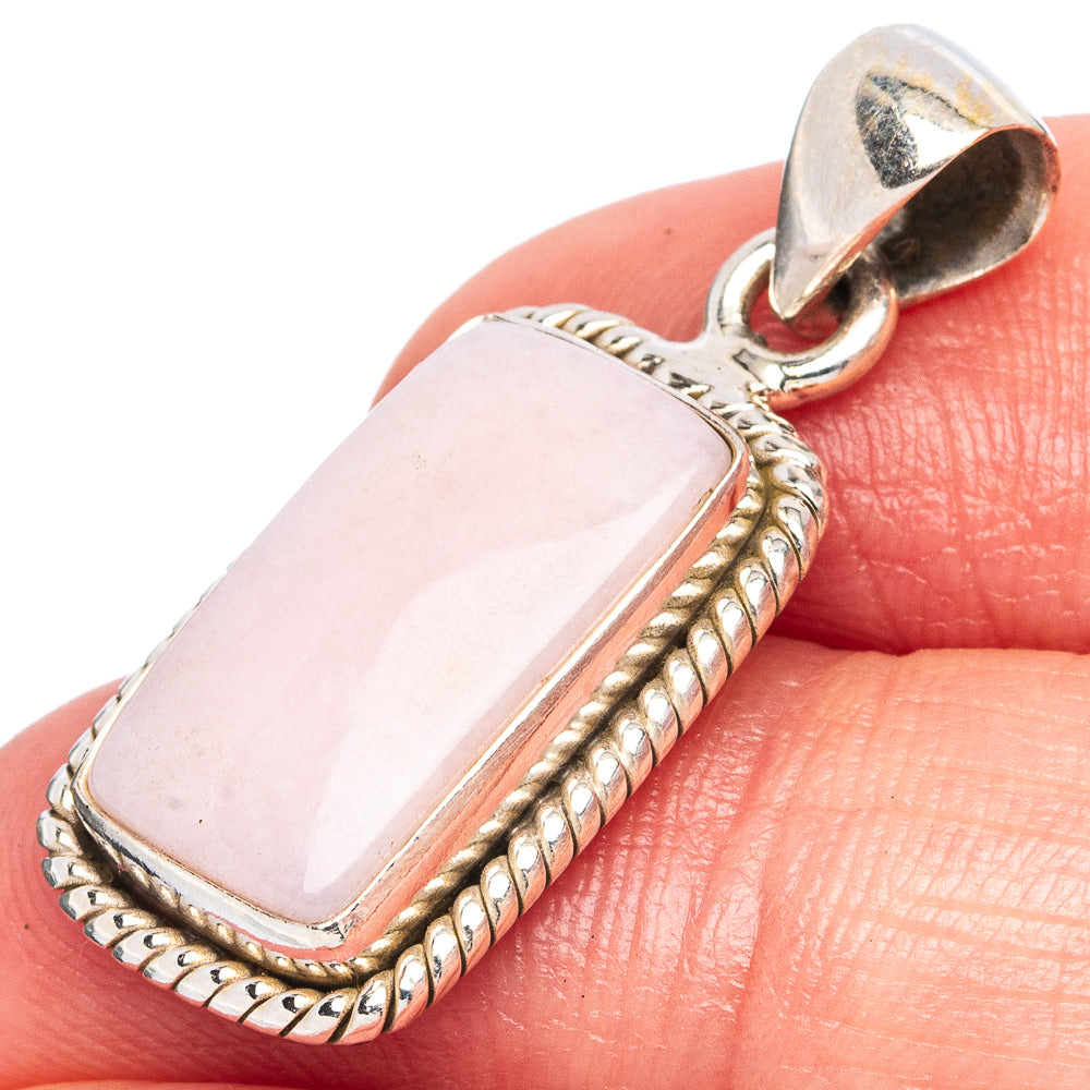 Pink Opal Pendant 1 1/4" (925 Sterling Silver) P43389