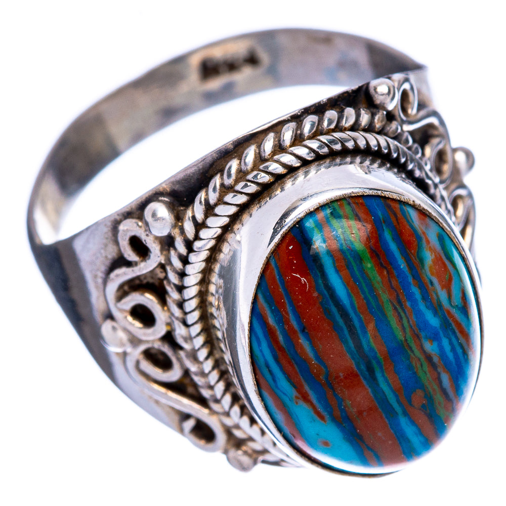 Rainbow Calsilica Ring Size 10.5 (925 Sterling Silver) R146528