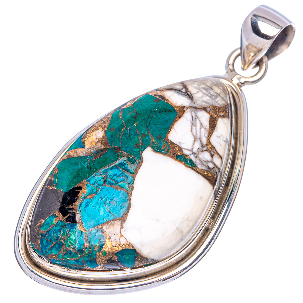 Howlite Chrysocolla Pendant 1 7/8" (925 Sterling Silver) P43359