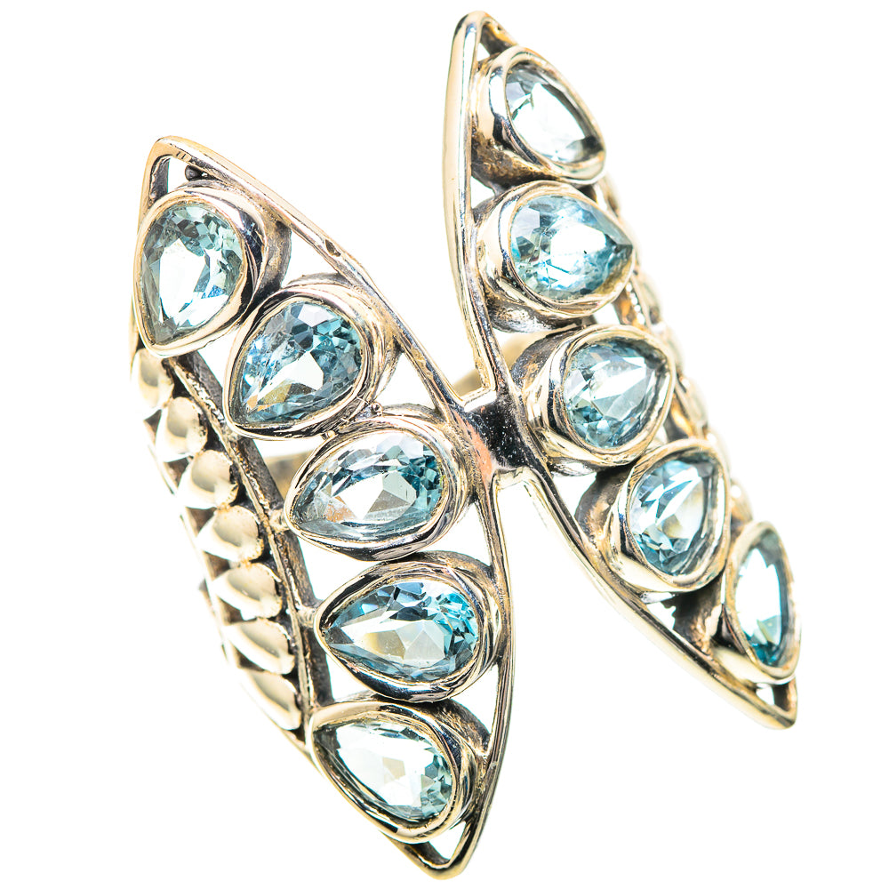 Large Blue Topaz Ring Size 7.5 (925 Sterling Silver) RING139286