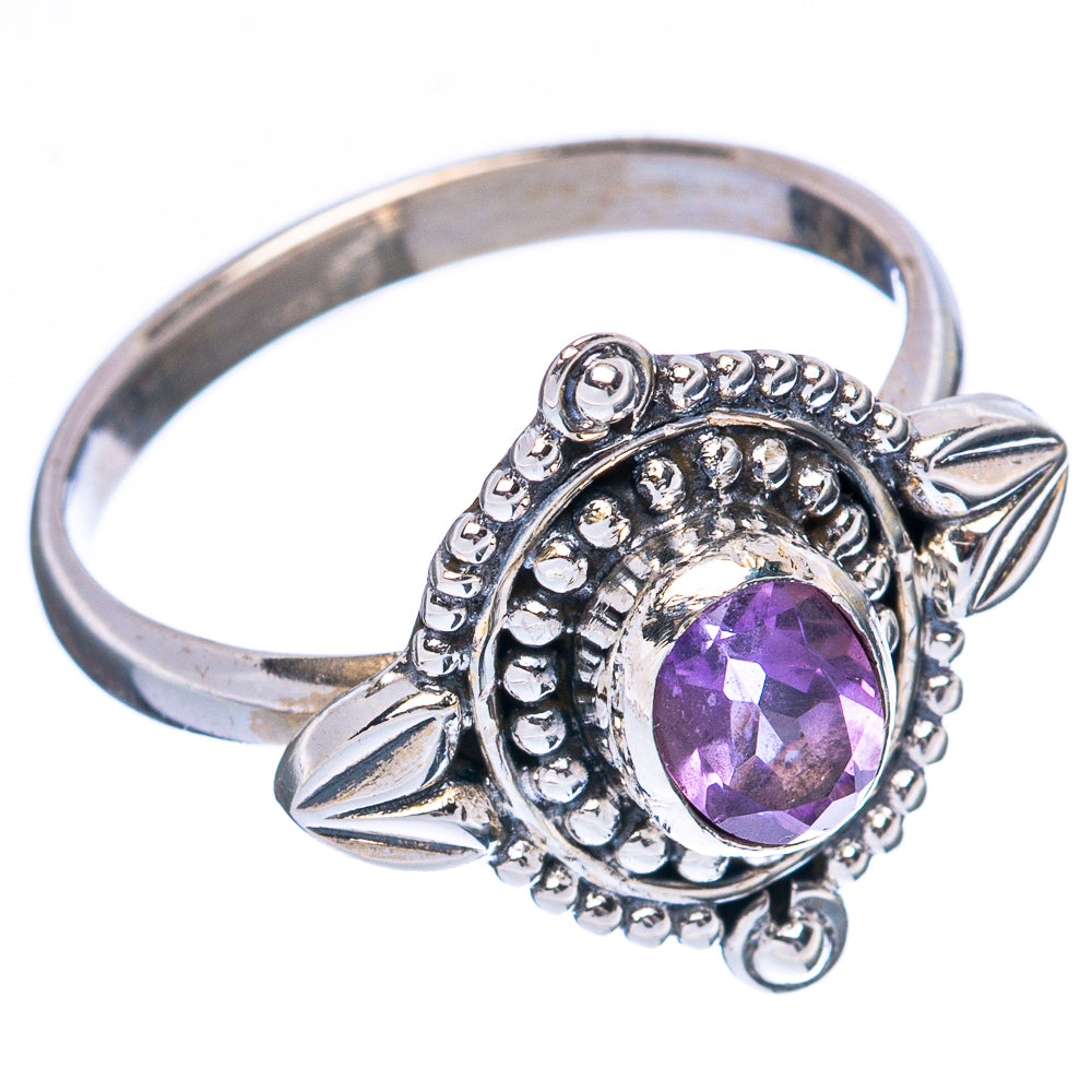 Value Faceted Amethyst Ring Size 8.25 (925 Sterling Silver) R3403