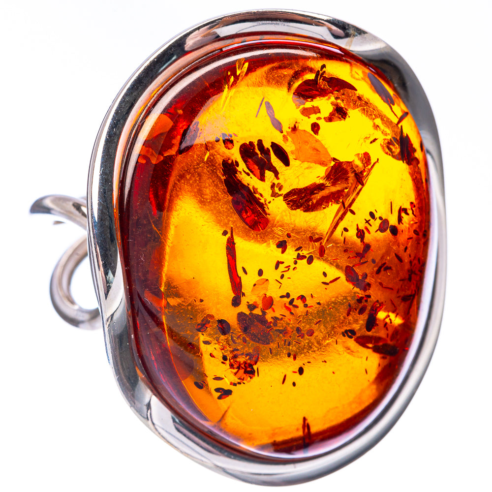 Baltic Amber Ring Size 9 Adjustable (925 Sterling Silver) R1898