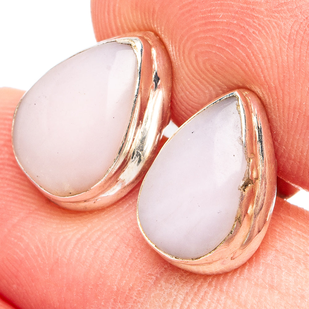 Pink Opal Earrings 1/2" (.925 Sterling Silver)