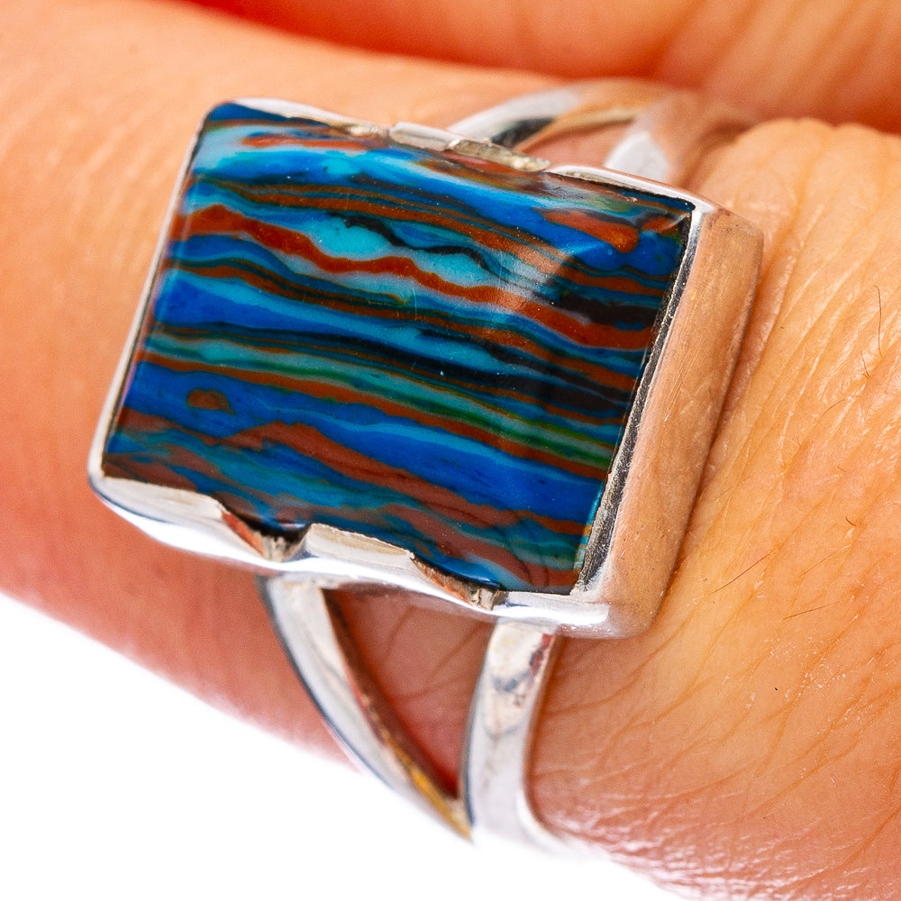 Rainbow Calsilica Ring Size 6.75 (925 Sterling Silver) R146530