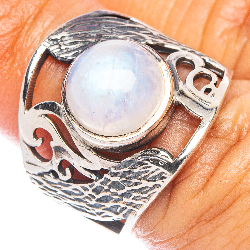Rainbow Moonstone Ring Size 6 (925 Sterling Silver) R7352