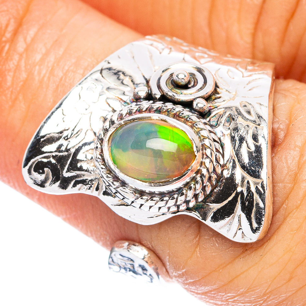 Rare  Ethiopian Opal Ring Size 5 (925 Sterling Silver) R3741