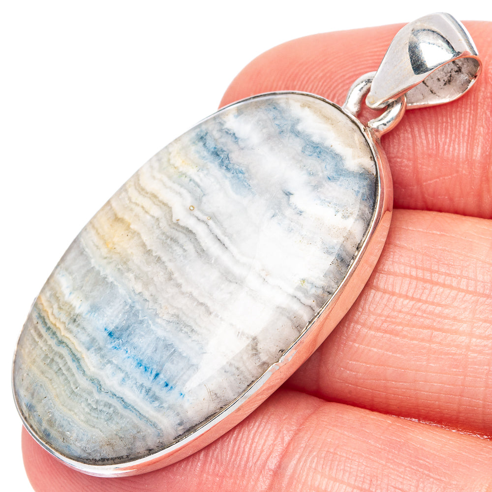 Blue Scheelite Pendant 1 3/4" (925 Sterling Silver) P42209